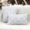 Christmas Tree Decorative Pillow Covers 18x18 Set of 2, White Soft Plush Faux Fur Farmhouse Throw Cushion Cases for Xmas Winter Holiday Home Decorations